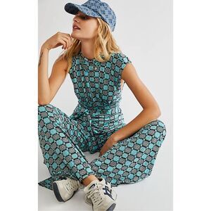 NWOT Free People Vibe Check Jumpsuit in Emerald, Small A4, $168
